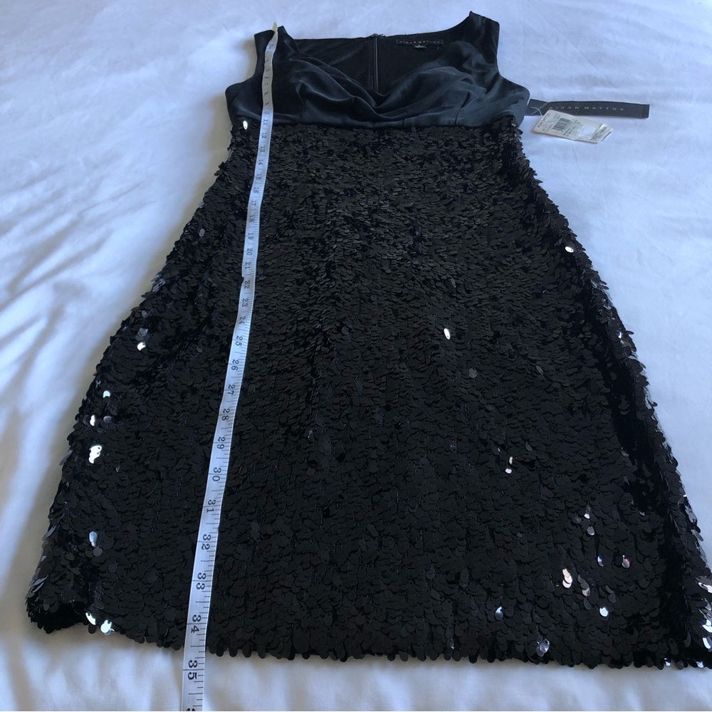 NWT Designer Aidan Mattox Cowl Neck Sequin Cocktail Dress. - Picture 5 of 13